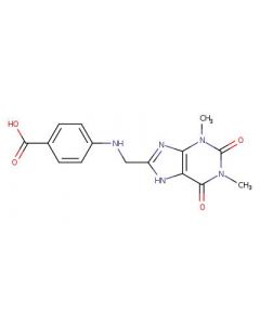 Astatech 4-{[(1,3-DIMETHYL-2,6-DIOXO-2,3,6,7-TETRAHYDRO-1H-PURIN-8-YL)METHYL]AMINOBENZOIC ACID, 95.00% Purity, 0.25G